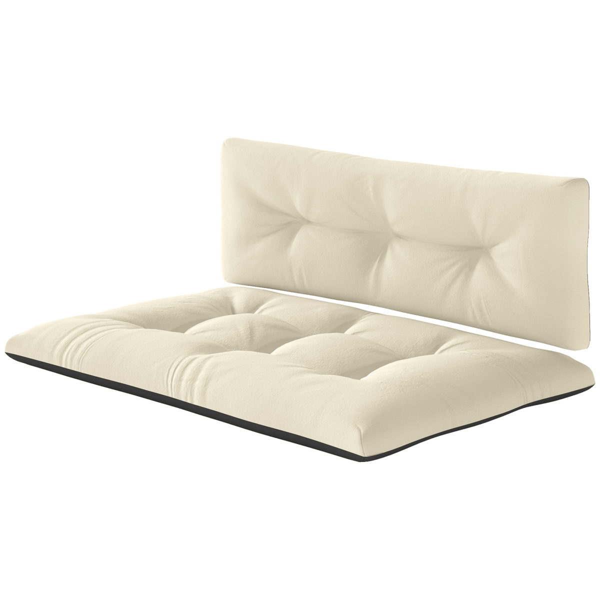 Picture of 212 Main 84G-611V00CW 3.9 in. Outsunny 2 Seater Pallet Cushions Outdoor Replacement Cushions - Tufted Design for Garden - Patio&#44; Cream White
