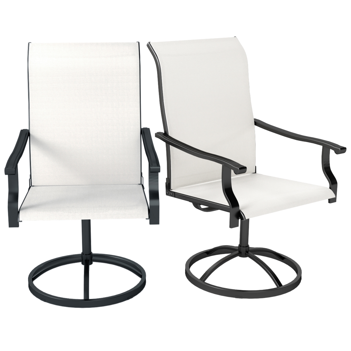 Picture of 212 Main 84G-834V00CW Outsunny Patio Swivel Chairs - High Back Patio Dining Chairs with All-Weather Mesh for Backyard&#44; Lawn & Garden&#44; Cream - Set of 2