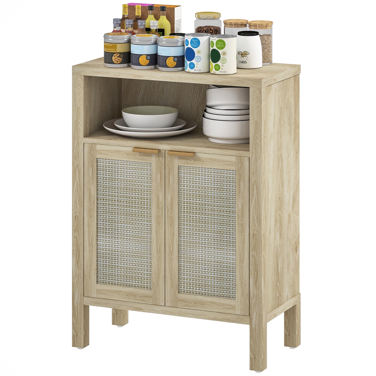 Picture of 212 Main 83B-314V80ND HOMCOM Sideboard Buffet Cabinet with Storage - Modern Accent Cabinet with Adjustable Shelf - Coffee Bar Cabinet&#44; Natural