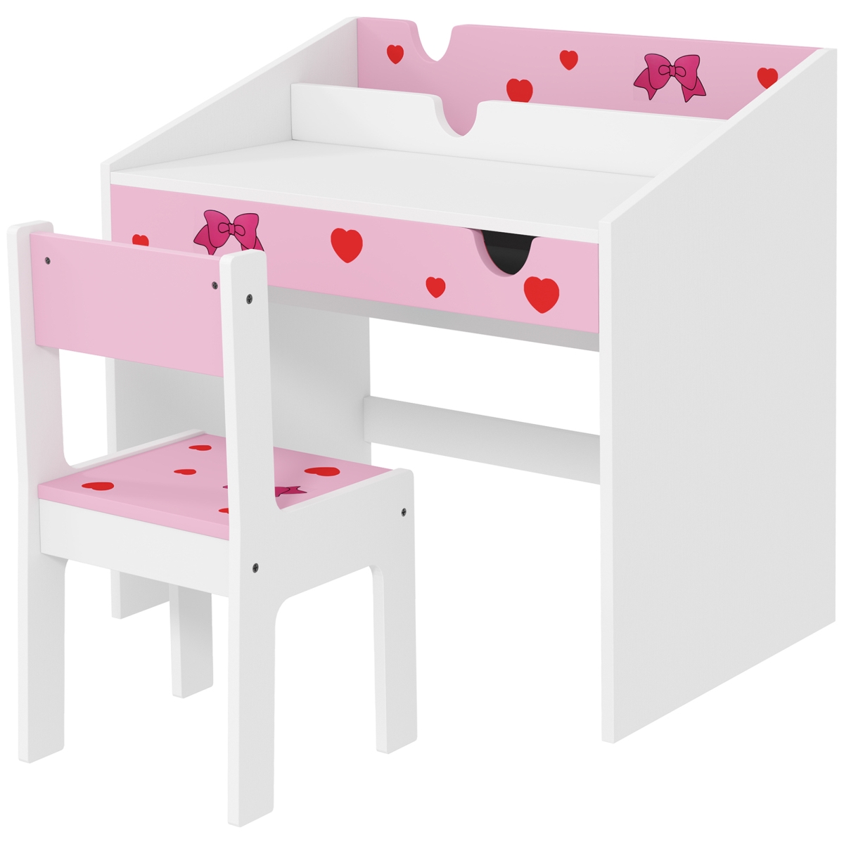 Picture of 212 Main 312-129V80PK Qaba Study Chair with Storage Drawer - Kids Desk & Chair Set for Bedroom & Study Room for kids 3-6 Years Old&#44; Pink