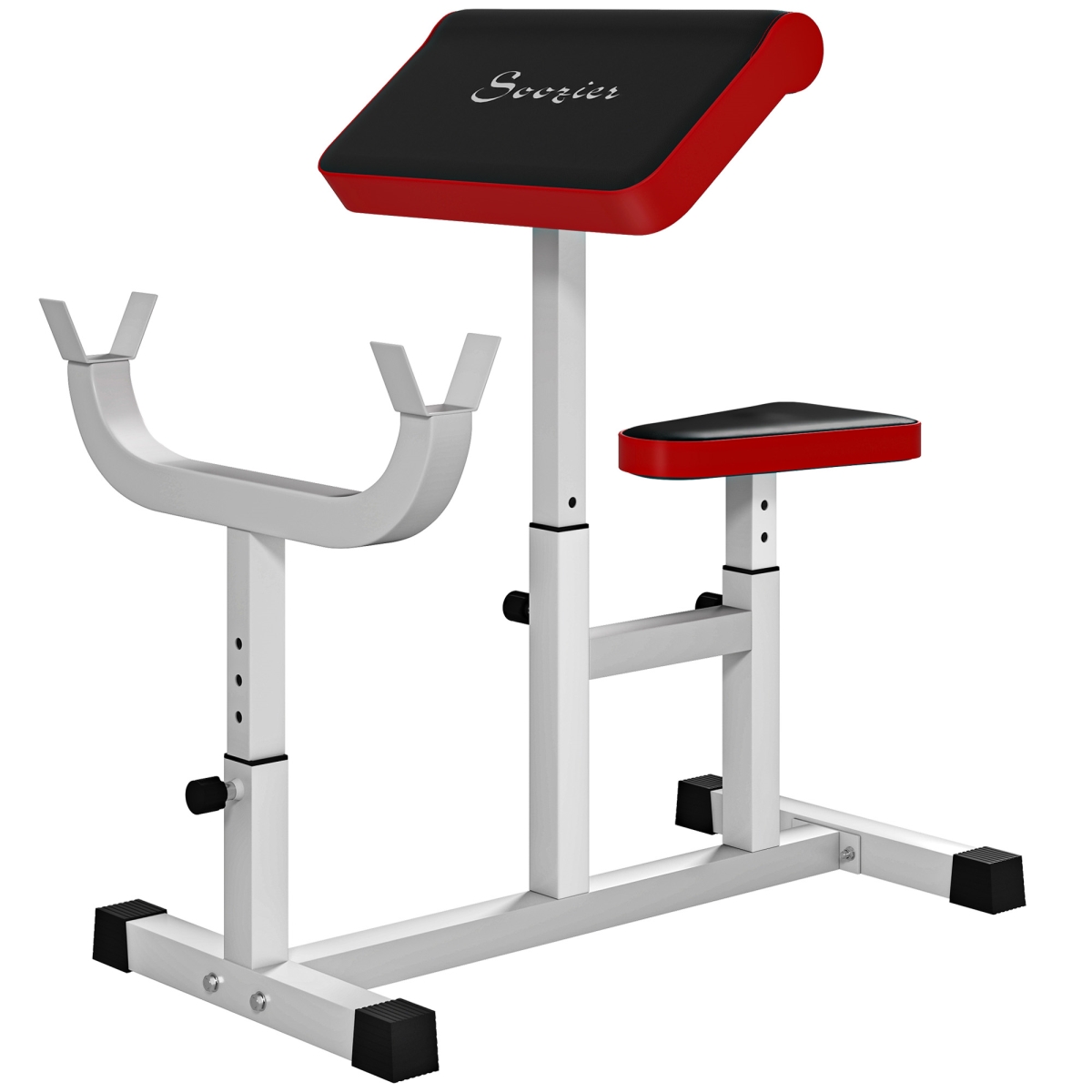 Picture of 212 Main A91-368V00WT Soozier Preacher Curl Bench for Strength Training - Adjustable Seated Arm Isolated Barbell Dumbbell Bicep Station&#44; White - 265 lbs