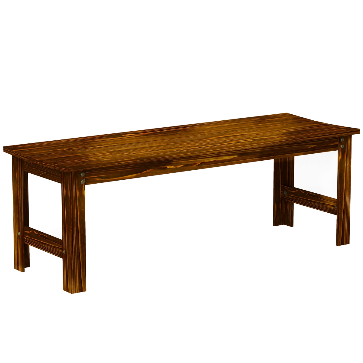 Picture of 212 Main 84G-641V00TN Outsunny 2-Seat Wood Outdoor Patio Garden Bench with Slatted Seat - Backless Front Porch Bench for Park - Poolside - Deck&#44; Carbonized