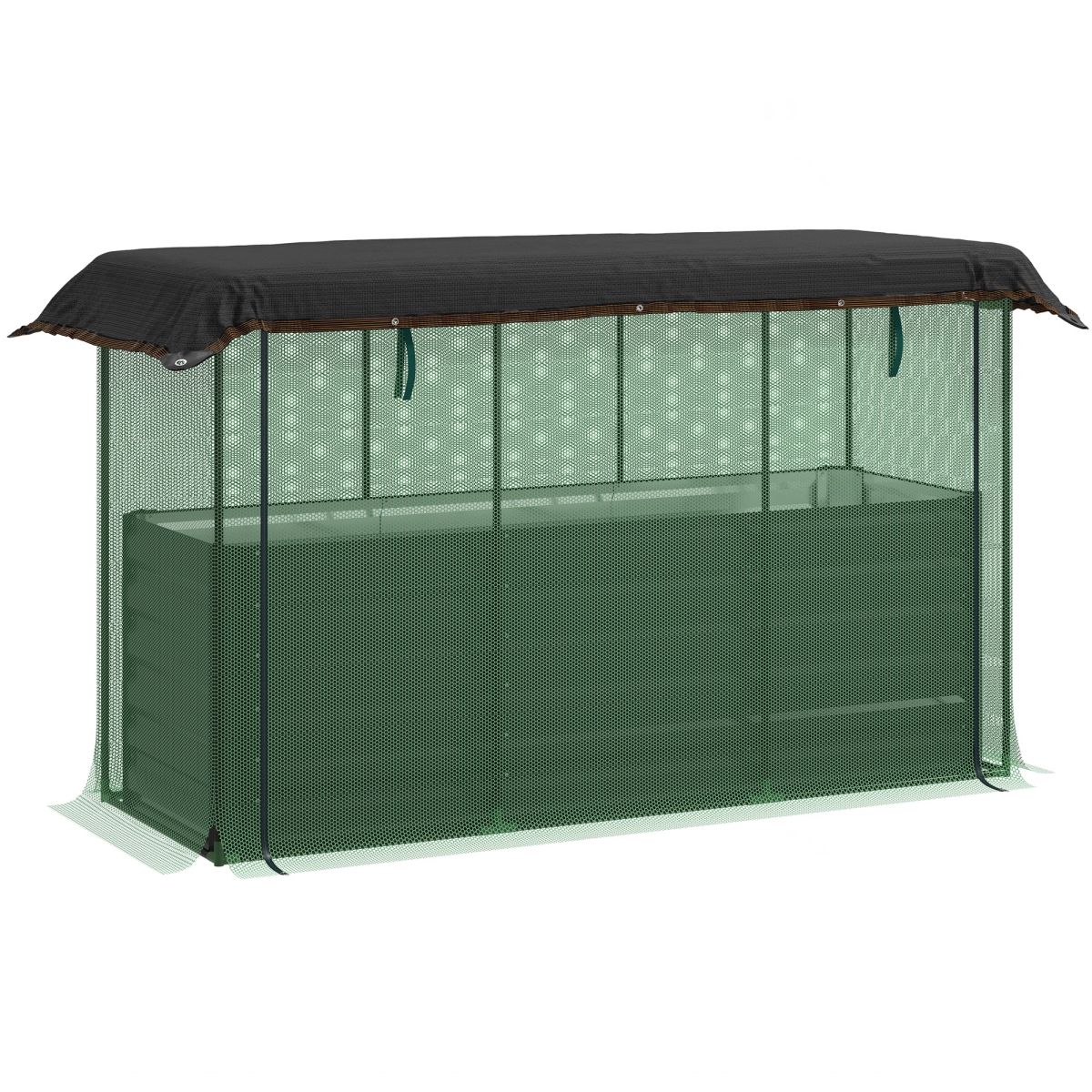 Galvanized Steel Planter Box - Dark Gray - Raised Bed with Crop Cage