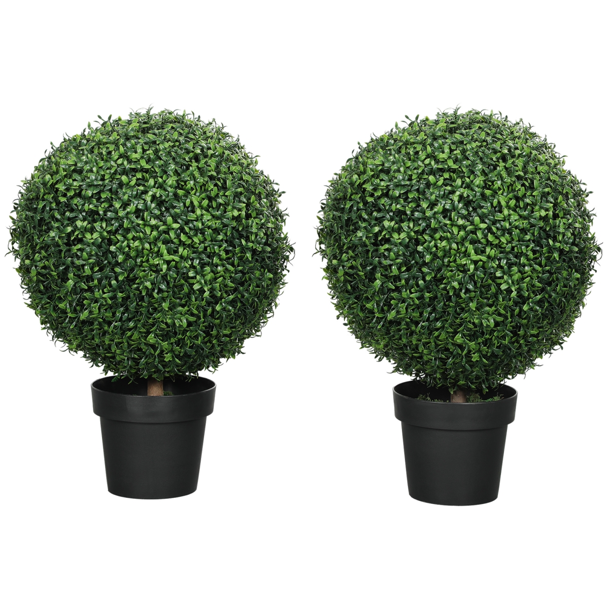 Picture of 212 Main 830-960V00GN 23.6 in. HOMCOM Artificial Topiary Trees - Boxwood Topiary Plants - Fake Plants in Pot - Indoor & Outdoor&#44; Green - Set of 2