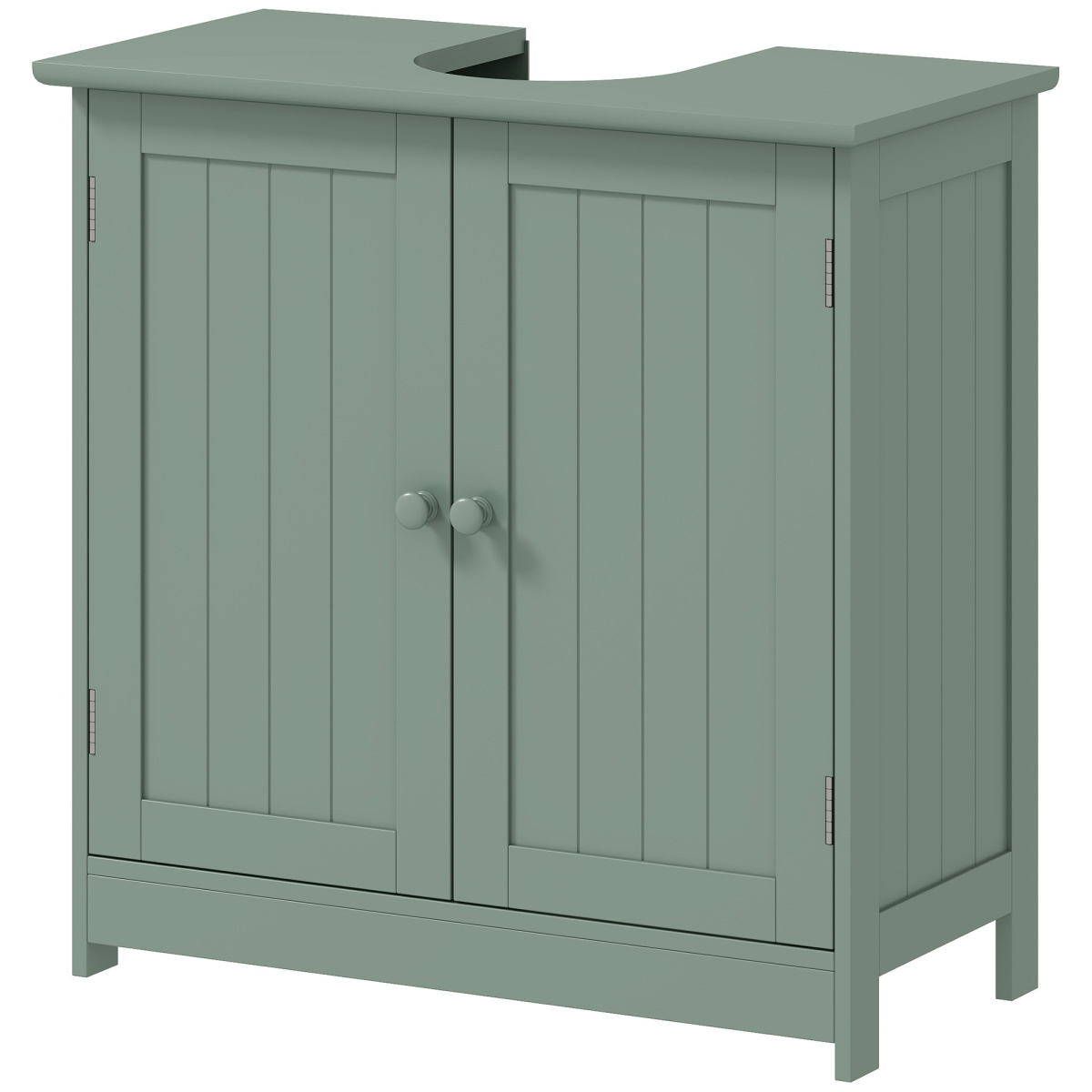 834-079V80DG HOMCOM Bathroom Vanity Cabinet, Under Sink Bathroom Cabinet with 2 Doors & Adjustable Shelf, Dark Green