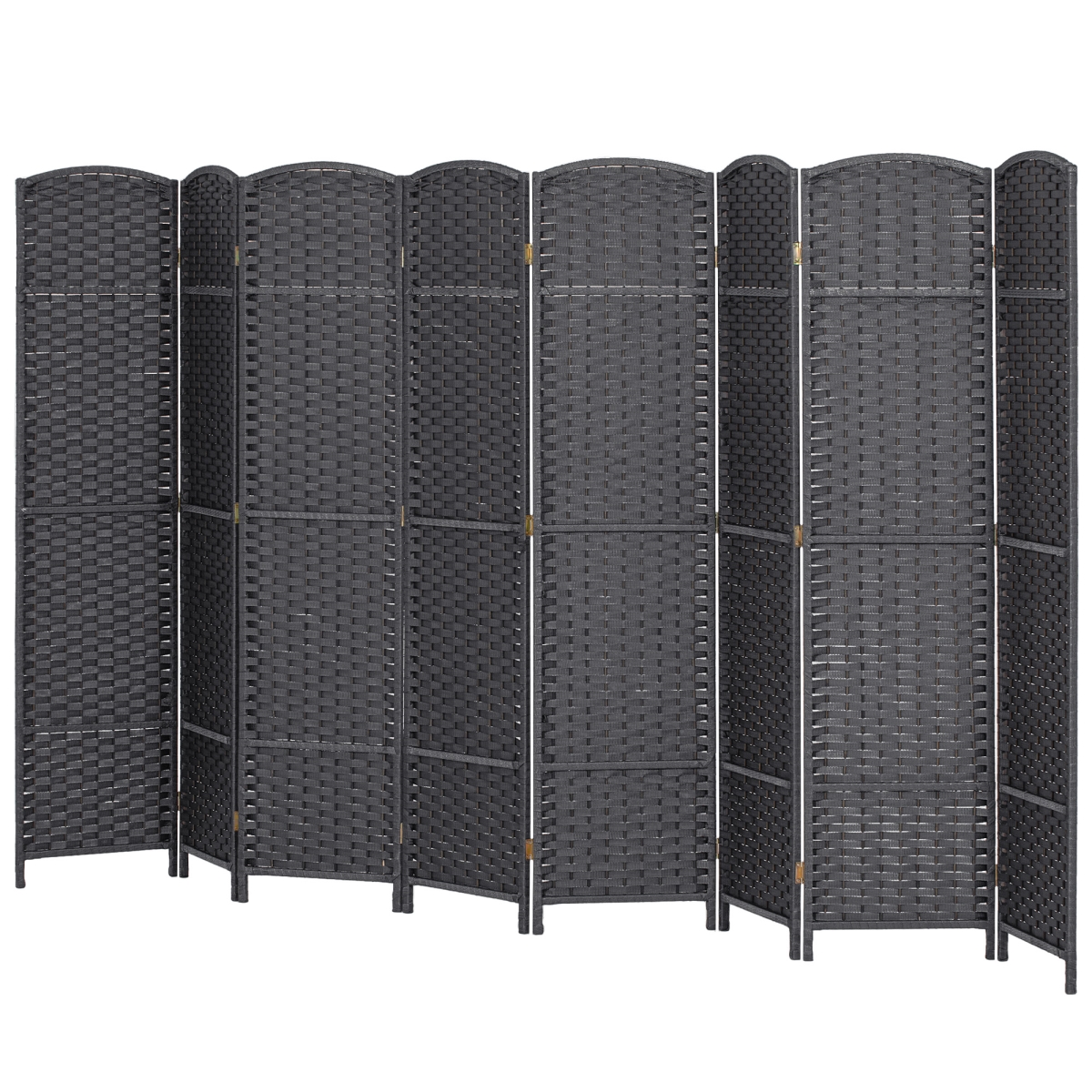 830-814V02CG 5.6 ft. Tall HOMCOM Folding Room Divider Screen - 8 Panel Privacy Screen Freestanding Room Partition for Home Office, Charcoal Gray