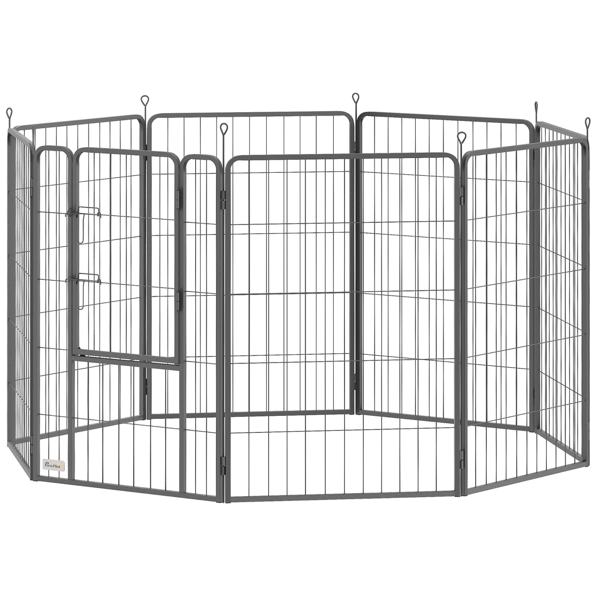 D06-251V02BK 39 in. PawHut Exercise Pen, Heavy Duty Dog Playpen, 8 Panel Metal Pet Fence for Medium & Large Dogs - Black