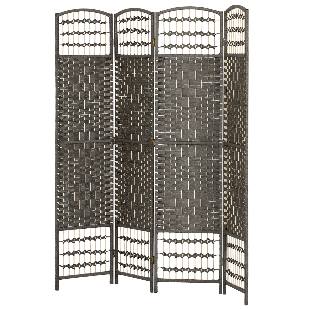 830-701V00CG 5.6 ft. HOMCOM 4 Panel Room Divider - Folding Screen, Dark Gray