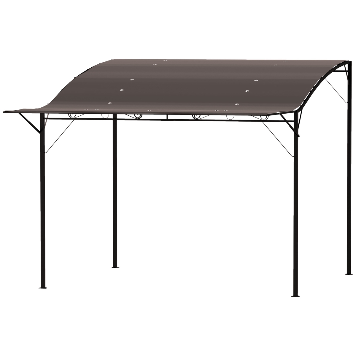 84C-135V02BN 10 x 8 ft. Outsunny Outdoor Pergola & Patio Gazebo for Garden, Camper, Deck - Doors & Windows - Brown & Black