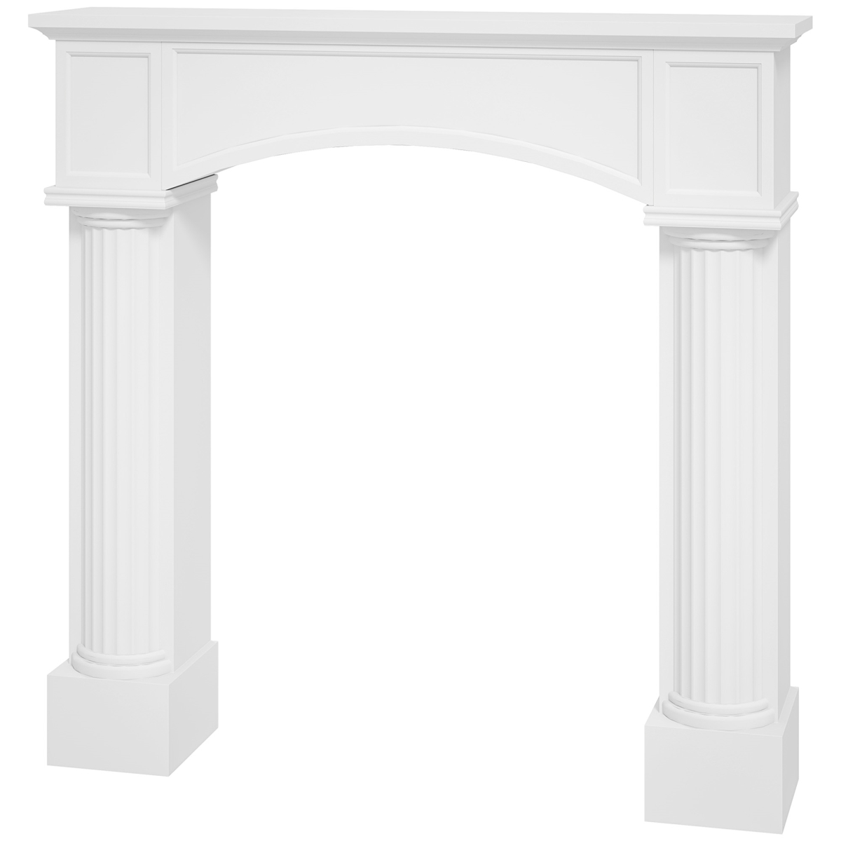 820-443V80WT 43.3 x 39.8 in. HOMCOM Modern Fireplace Mantel, Freestanding Fireplace Surround for Electric Fireplaces, White