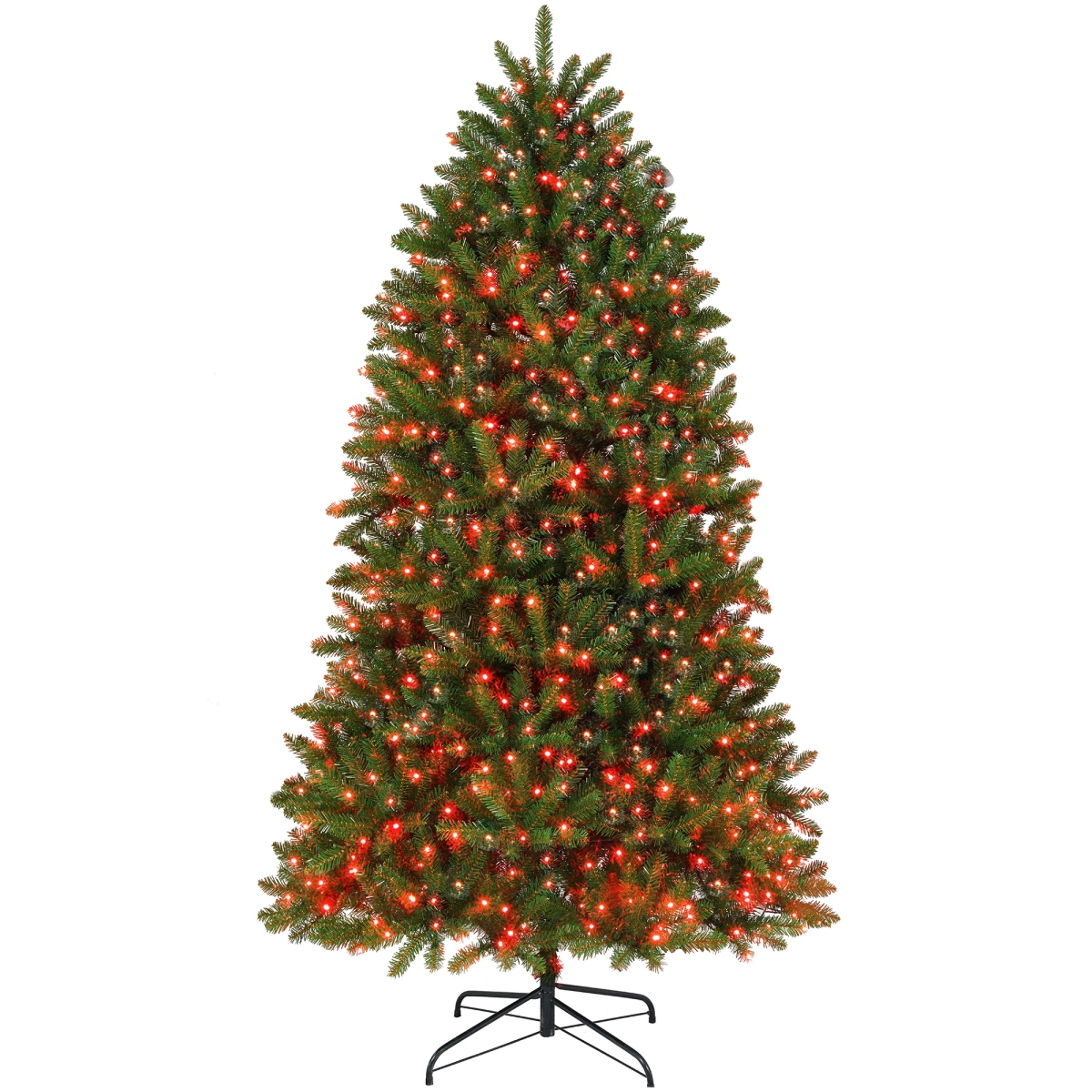 83C-155V80MX 6 ft. HOMCOM Prelist Christmas Tree with Full-Spectrum LEDs - Smart App Control - Wide Full Hinged Xmas Tree - Easy Assembly, Green