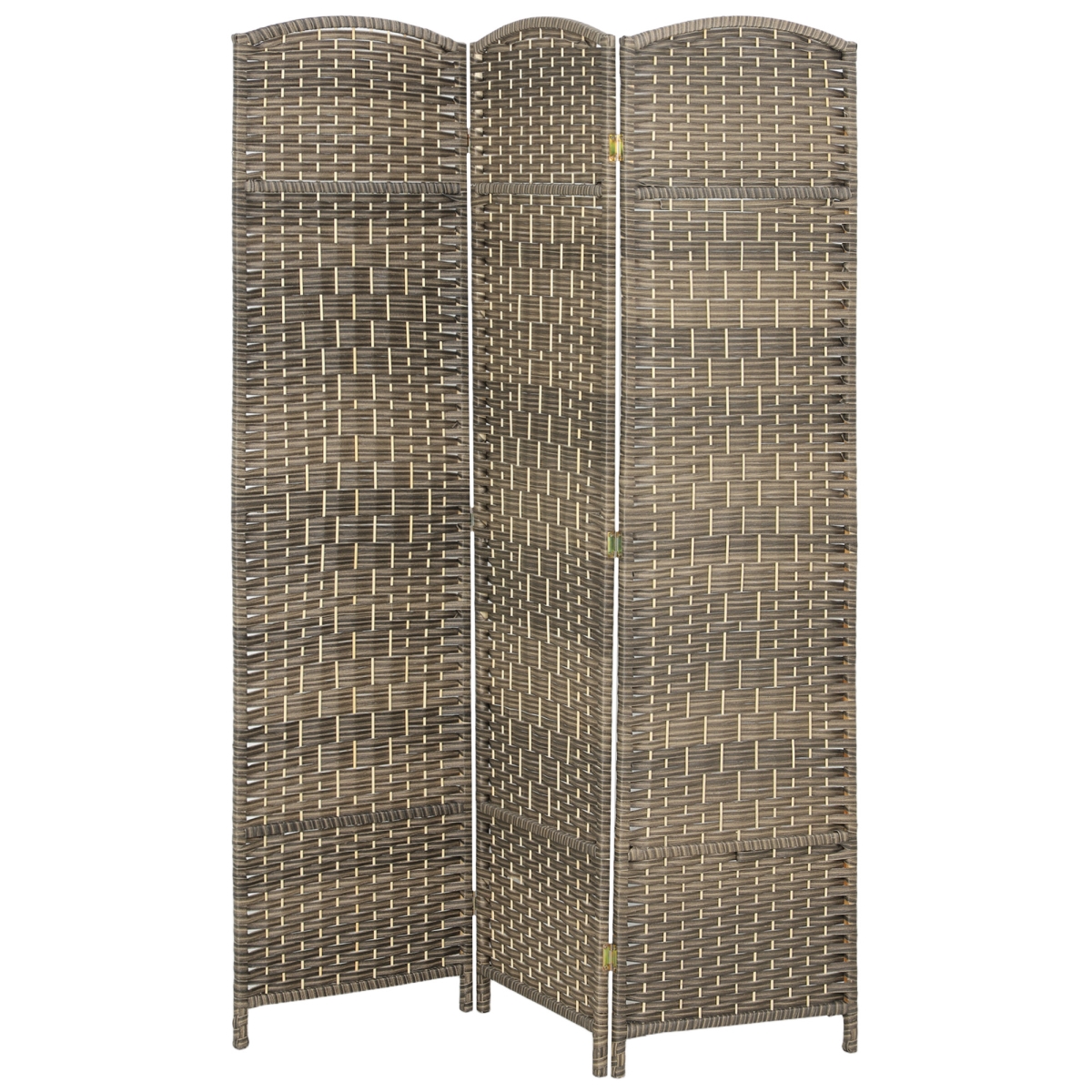 830-816V00DR HOMCOM Folding Room Divider - Screen 3 Panel 6 ft. Tall Privacy Screen Freestanding Wood Partition for Home Office - Dark Rustic Oak