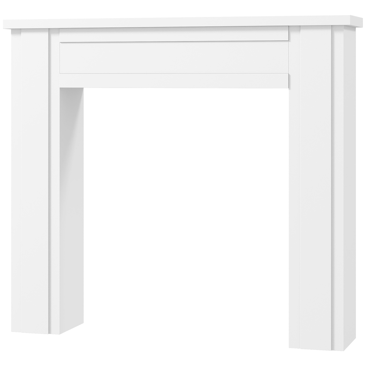 820-459V80WT HOMCOM Modern Fireplace Mantel - Freestanding Fireplace Surround with Leg for Electric Fireplaces - 44.7 x 40 in. - White