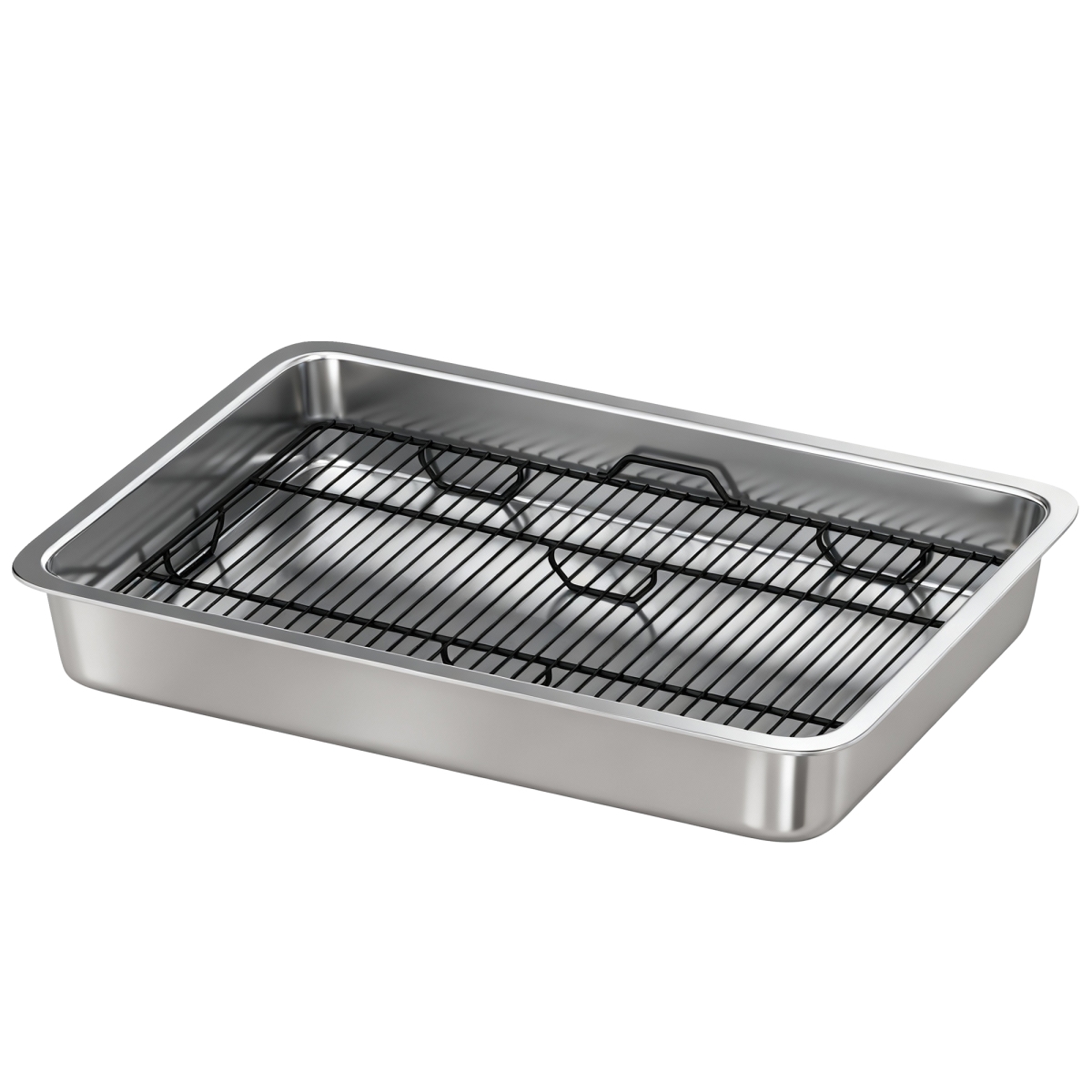 Stainless Steel PawHut Dog Potty Tray for Small & Medium Dogs - Dog Training Tray for Porch - Bathroom - Balcony, Silver - 28 x 20 x 4 in.