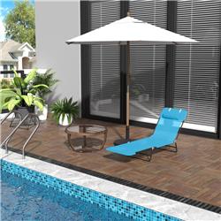 Picture of 212 Main 84B-397BU 71.75 x 21.75 x 9.5 in. Portable Lightweight Folding Chaise Lounge Chair - Blue&#44; Sliver