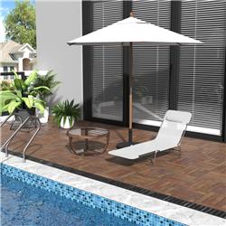 Picture of 212 Main 84B-397CW 71.75 x 21.75 x 9.5 in. Outdoor 6-Positon Reclining Folding Chaise Lounge Chair&#44; White & Black