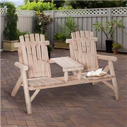 84B-398ND 61.5 x 34.75 x 40.5 in. Wood Adirondack Patio Chair Bench, Natural