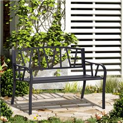 Picture of 212 Main 84B-478 50.5 x 22 x 33.75 in. 2-Seater Metal Garden Porch Garden Bench&#44; Black