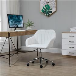 Mid-Back Office Chair - White - Adjustable Height - Chic Design