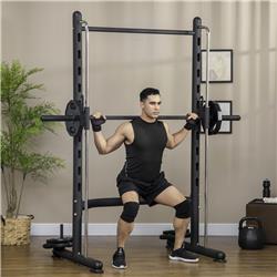 Picture of 212 Main A91-218 75.5 x 39.25 x 83.5 in. Squat Rack with Pull Up Bar & Barbell Bar Adjustable Bench&#44; Jet Black