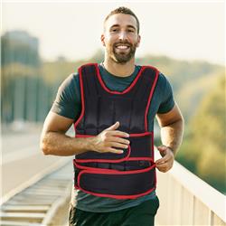 Picture of 212 Main A93-042V02 23.5 x 19.75 in. Adjustable Weighted Workout Vest&#44; Jet Black & Bold Red