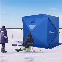 AB1-001 80.75 x 70.75 x 70.75 in. 4 Person Ice Fishing Shelter Tent, Blue -  212 Main