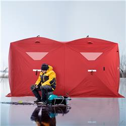 AB1-002RD 141.75 x 70.75 x 70.75 in. 8 Person Ice Fishing Shelter Tent, Red -  212 Main