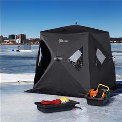 AB1-012V00BK 70.75 x 70.75 x 70.75 in. 2 Person Insulated Ice Fishing Shelter, Black -  212 Main