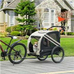 Picture of 212 Main D00-144V01WT 55 x 28.5 x 42.5 in. 2-in-1 Dog Bike Trailer Cart Bicycle&#44; White & Black