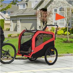 Picture of 212 Main D00-168V00RD 67 x 30.25 x 35.5 in. 2-in-1 Dog Bike Trailer&#44; Red