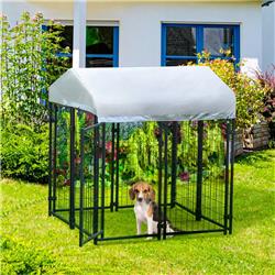 Picture of 212 Main D02-011V01 47.25 x 47.25 x 54.25 in. Medium-Sized Outdoor Dog Kennel&#44; Black & Silver