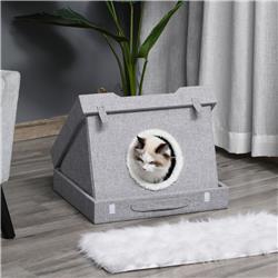 Picture of 212 Main D30-339V80 19.75 x 15.75 x 16.25 in. Wooden Cat House&#44; Grey