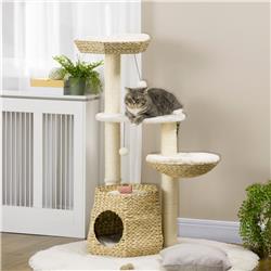 Picture of 212 Main D30-422V80 47 in. Tower Kitty Activity Center Cat Tree - Natural&#44; White