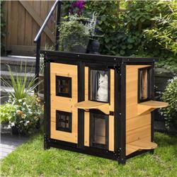 Picture of 212 Main D30-504YL 37.5 x 25.5 x 31.5 in. 2-Tier Cat House&#44; Yellow & Black