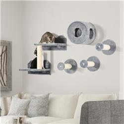 Picture of 212 Main D30-556V00GY Cat Wall Shelves & Perches Set&#44; Grey & Cream - 5 Piece