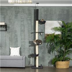 Picture of 212 Main D30-617V00BK 17.75 x 17.75 x 94.5 in. -106.25 in. Floor to Ceiling Cat Tree&#44; Black & Cream
