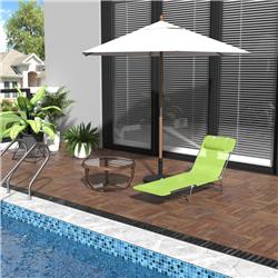 Picture of 212 Main 01-0335 Lightweight Folding Portable Chaise Sun Lounger Chair&#44; Green & Sliver