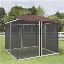 84C-142V01 10 x 12 ft. Gazebo Universal Replacement Mosquito Netting Canopy, Black & Cream