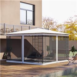 84C-142V01WT 10 x 12 ft. Universal Replacement Mosquito Netting Outdoor Screen House, Black & White