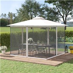 84C-142WT 10 x 10 ft. Universal Replacement Mosquito Netting Outdoor Screen House, Black & White