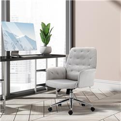 Picture of 212 Main 921-102V02GY 26 x 27.25 x 35.25-38.25 in. Modern Mid-Back Tufted Linen Fabric Home Office Chair&#44; Light Grey