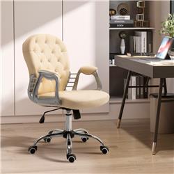 Picture of 212 Main 921-169V81CW Vinsetto PU Leather Home Button Tufted Office Desk Chair with Padded Armrests&#44; Beige