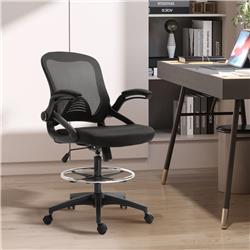 Picture of 212 Main 921-190 Vinsetto Mesh Drafting Tall Office Chair with Lumbar Support & Flip-Up Armrests&#44; Black