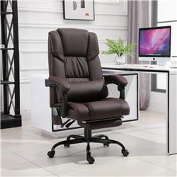 921-275V80BN Vinsetto High Back Vibration Massage Office Chair with 6 Points, Brown