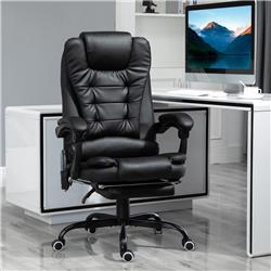 921-342V81BK Vinsetto 7-Point Vibrating Massage Office High Back Executive Recliner with Lumbar Support, Black