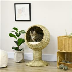 Picture of 212 Main D30-106V00YL PawHut Elevated Cat Bed with Rotatable Egg Chair Pod&#44; Yellow