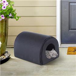 Picture of 212 Main D30-129BK PawHut Dome Heated Cat House Portable & Waterproof Pet Shelter for Kitty in Winter&#44; Black
