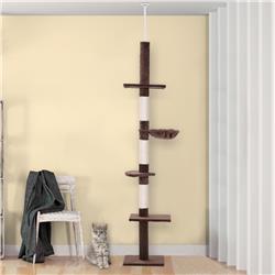 Picture of 212 Main D30-209BN 8.5 ft. PawHut Adjustable Height Floor-To-Ceiling Vertical Cat Tree&#44; Brown & White