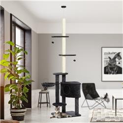 Picture of 212 Main D30-275V80 PawHut Indoor Convertible Tall Feline Cat Tower with Rope Scratching Areas & Condo&#44; Gray