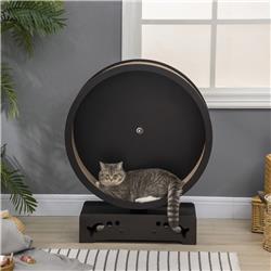 Picture of 212 Main D30-306V80BN PawHut Round Hamster-Wheel Style Cat Exercise Wheel with Carpet Runway&#44; Gray & Brown
